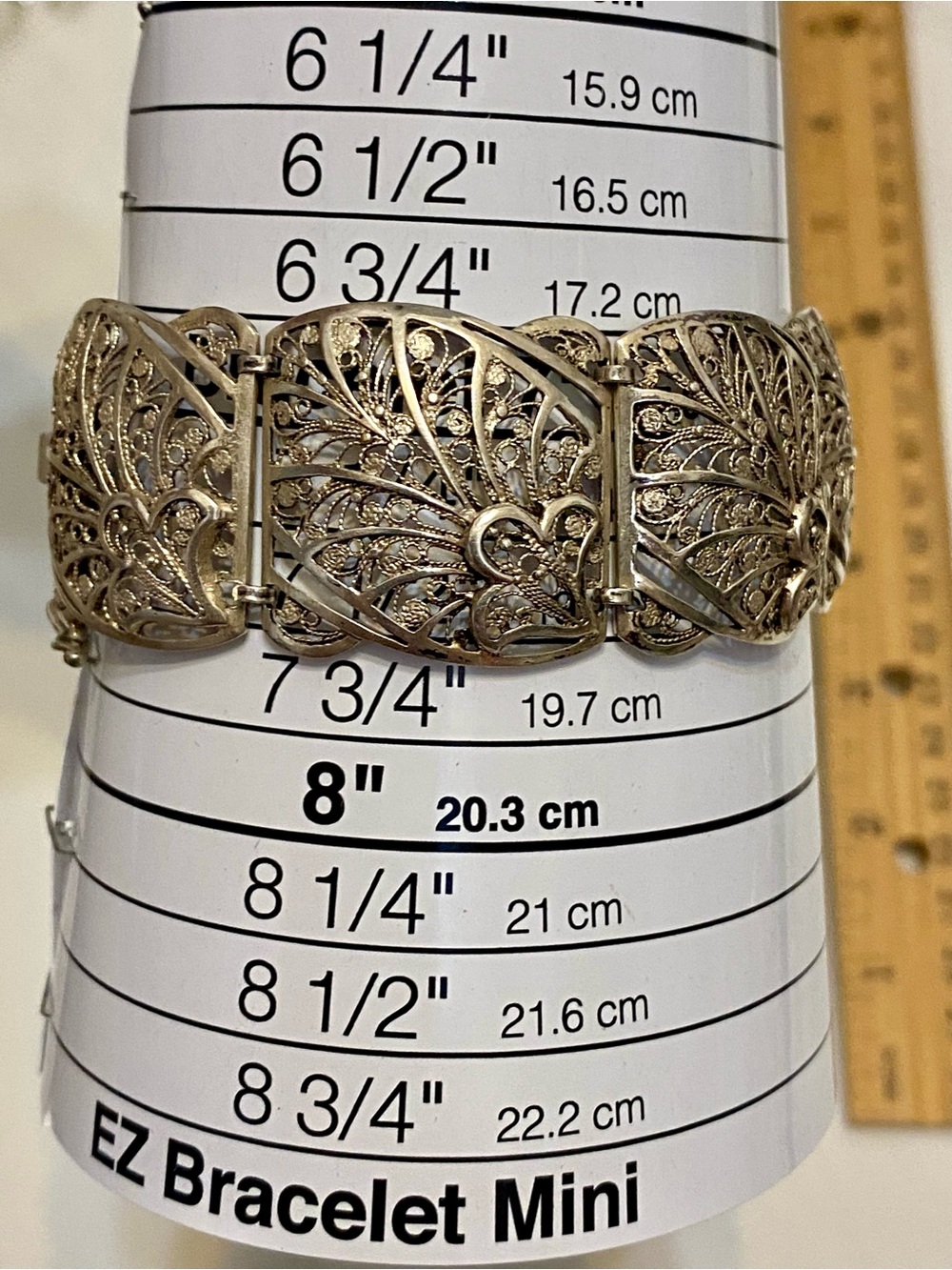 Vintage 835 Silver Spun Silver Chunky Bracelet - Picture 11 of 12